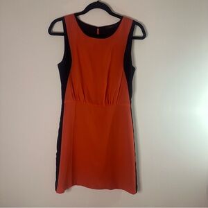 ThML orange and navy women’s chiffon dress size small